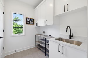 A second laundry room on the third floor—complete with additional storage and a linen closet for added convenience