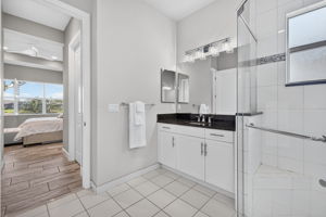 Comfort height toilets and sinks present!