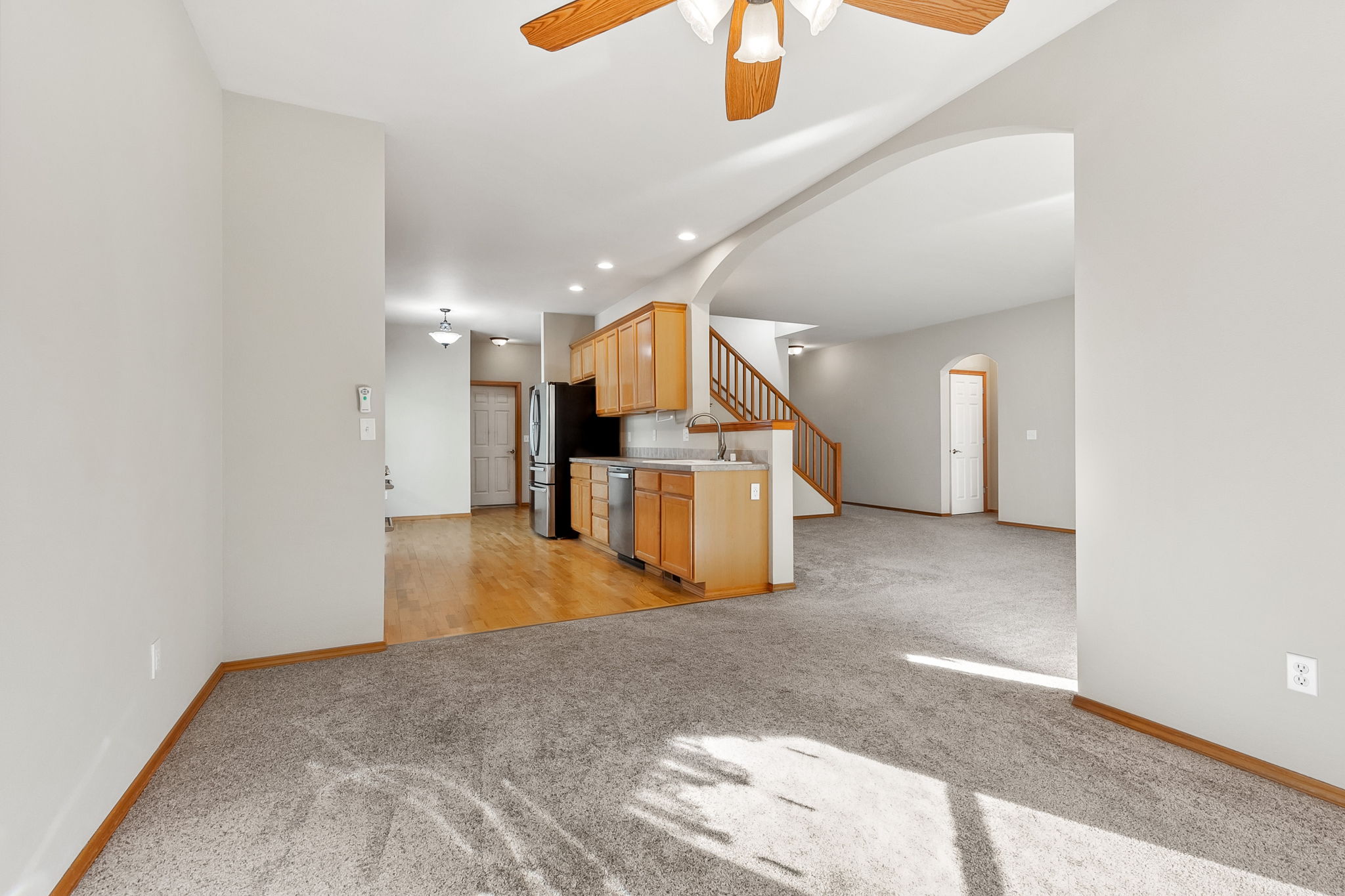 Dining room, looking back at kitchen and great room. Nice flow and versatility throughout the home.