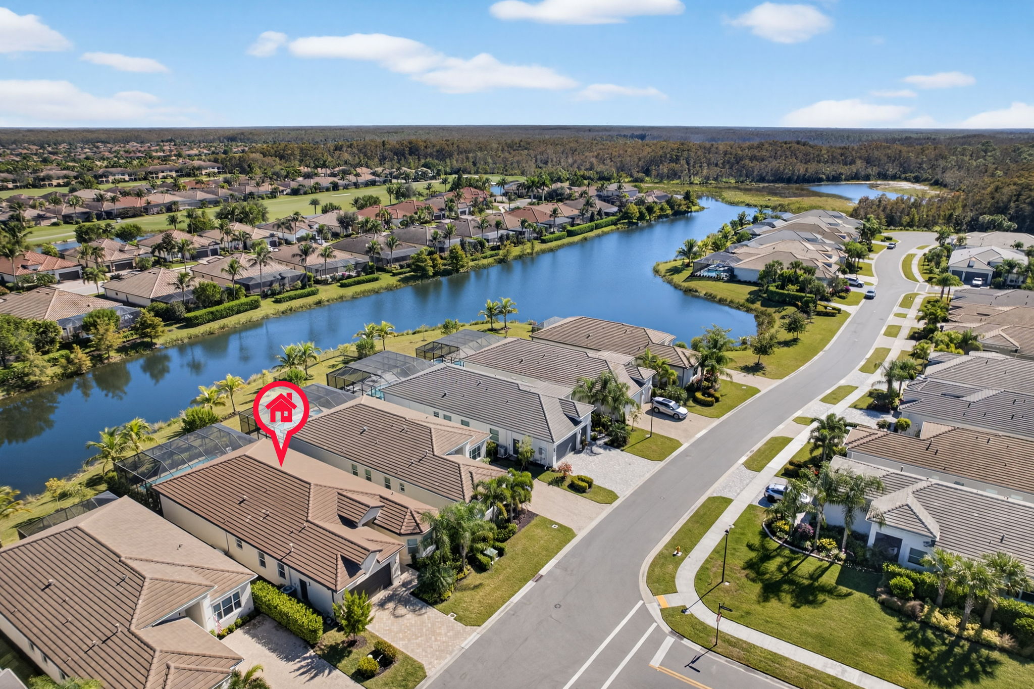 You can spot the garage man door in this photo as well as the lot size and location.