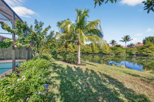 This captures the lake view and the serene butterfly garden! East lanai exposure...