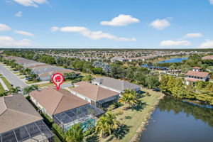 Shows the large pool area as well as the added bonus of street parking on neighboring street for when you entertain!