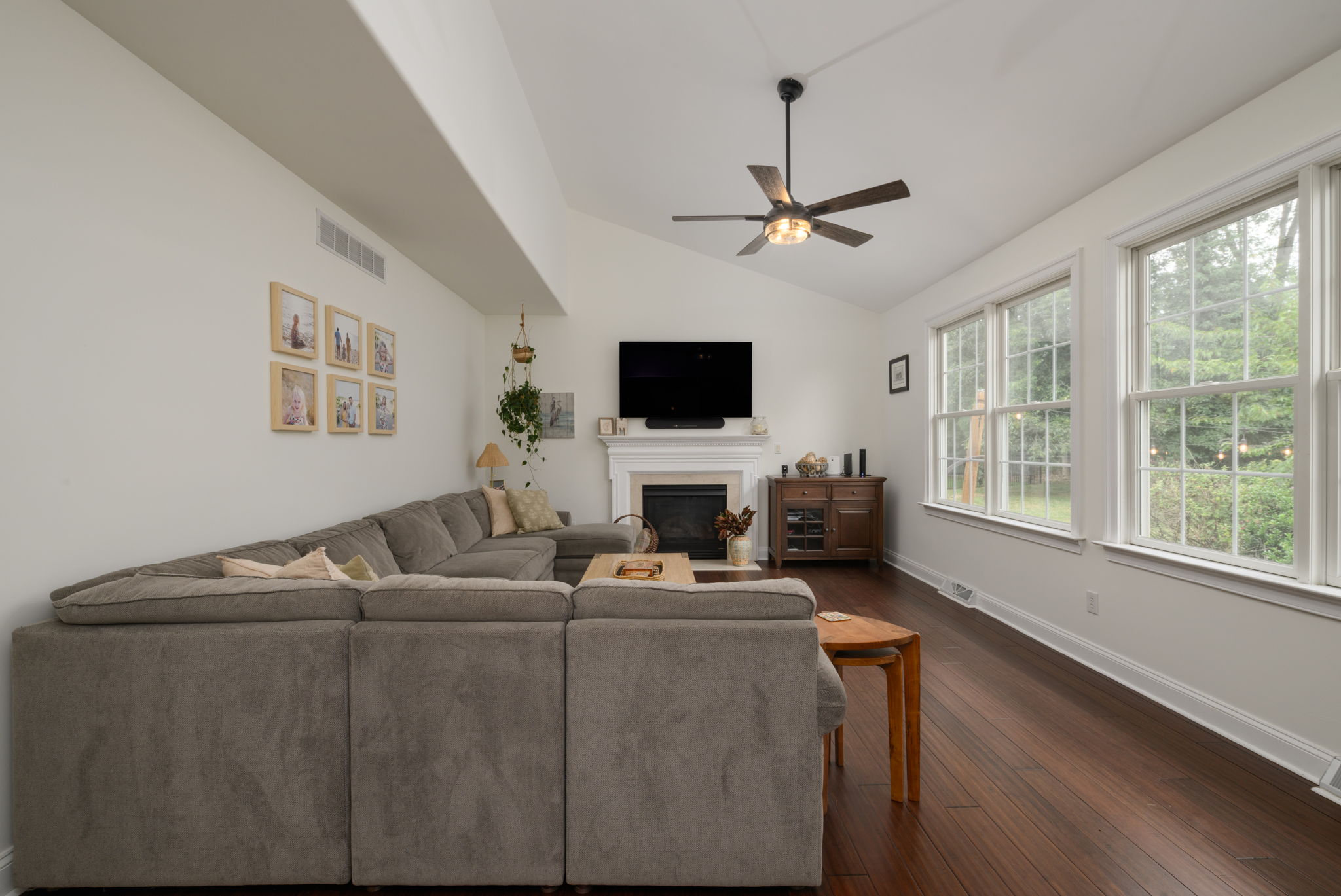 Family Room. Windows to Private Back Yard