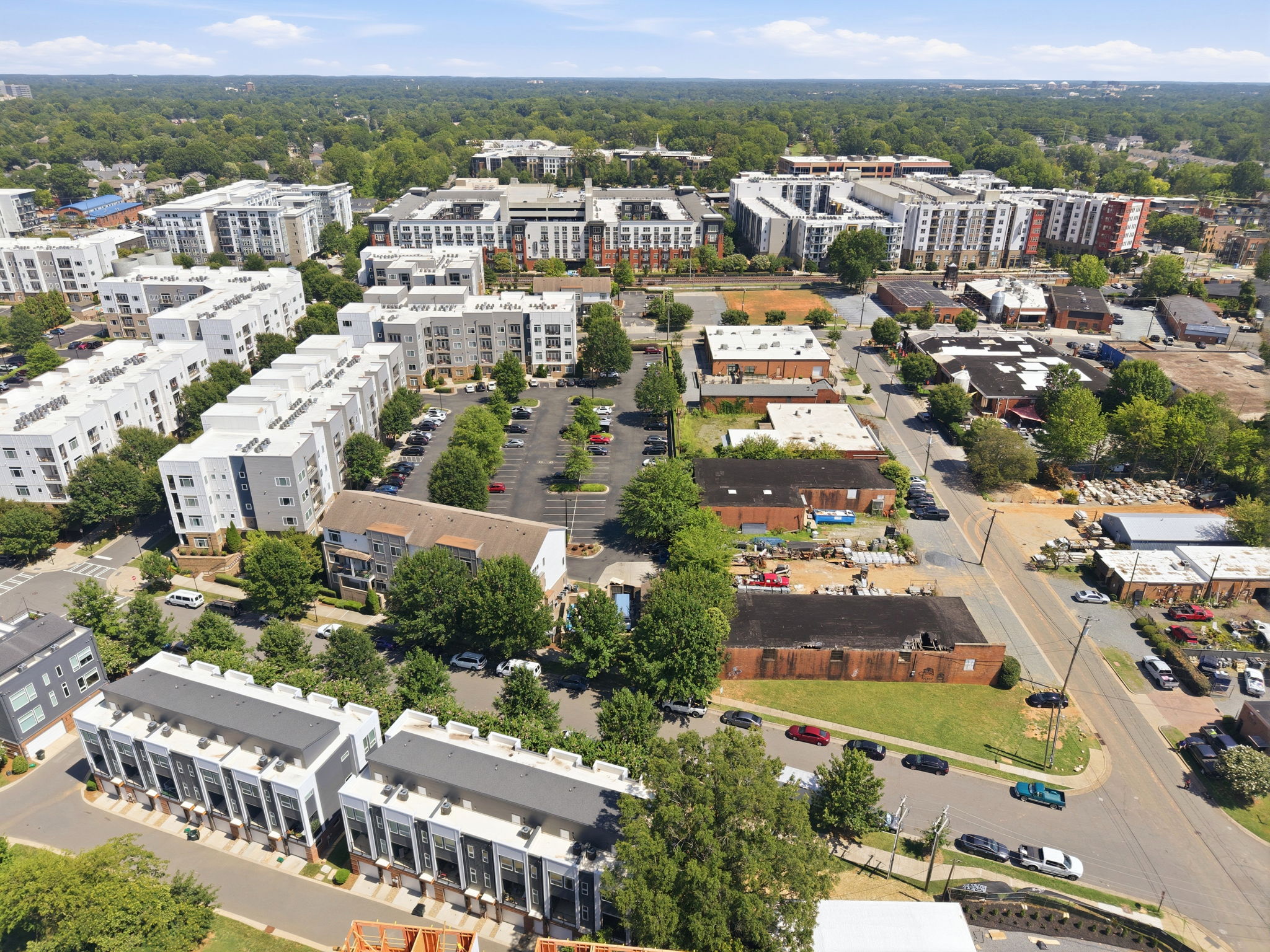 Neighborhood Aerial Showing the Property’s Convenient Location - Just a 5 minute walk from the New Bern LYNX Blue Line Station and Rail Trail