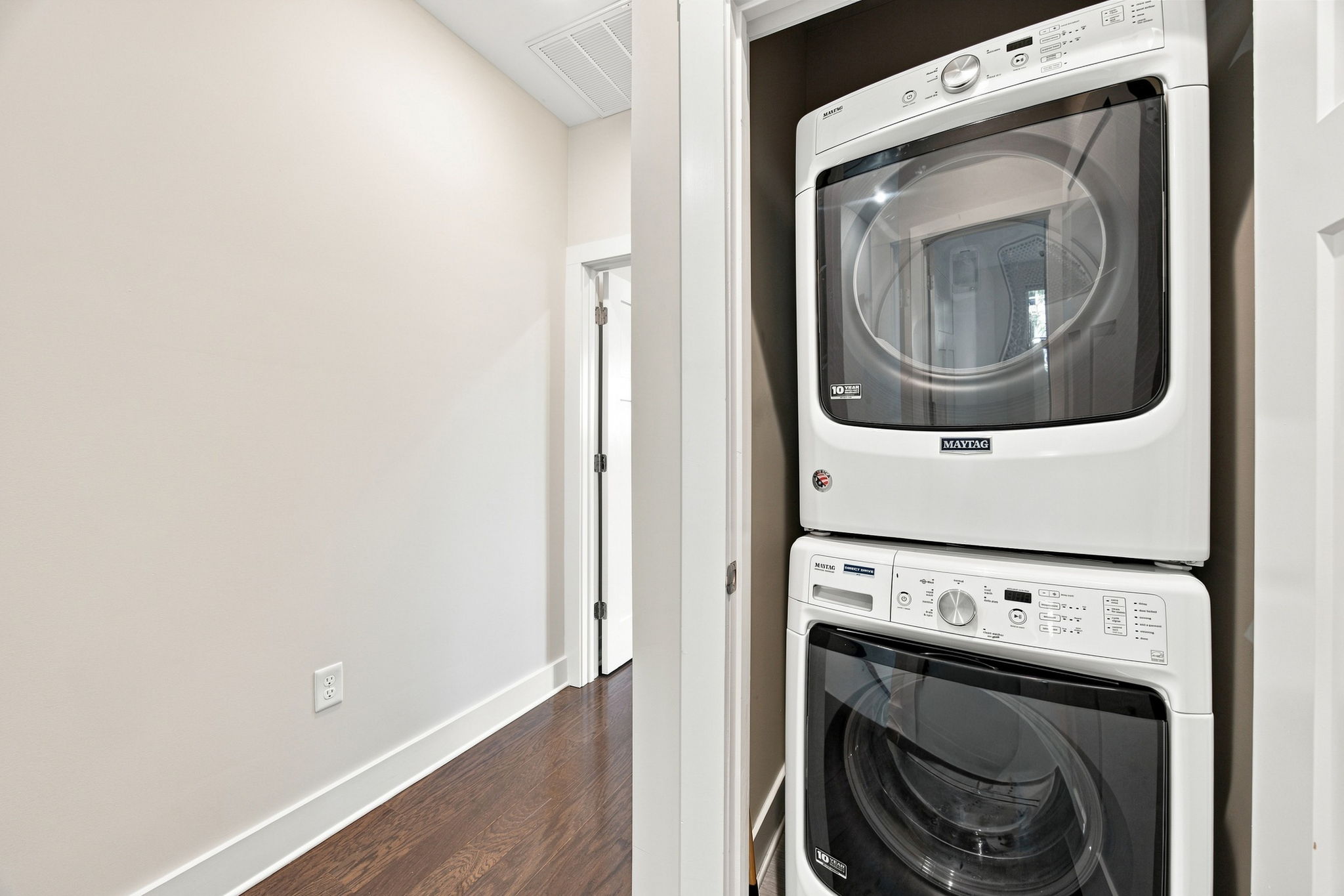 Convenient Upper-Level Laundry; Washer and Dryer Convey
