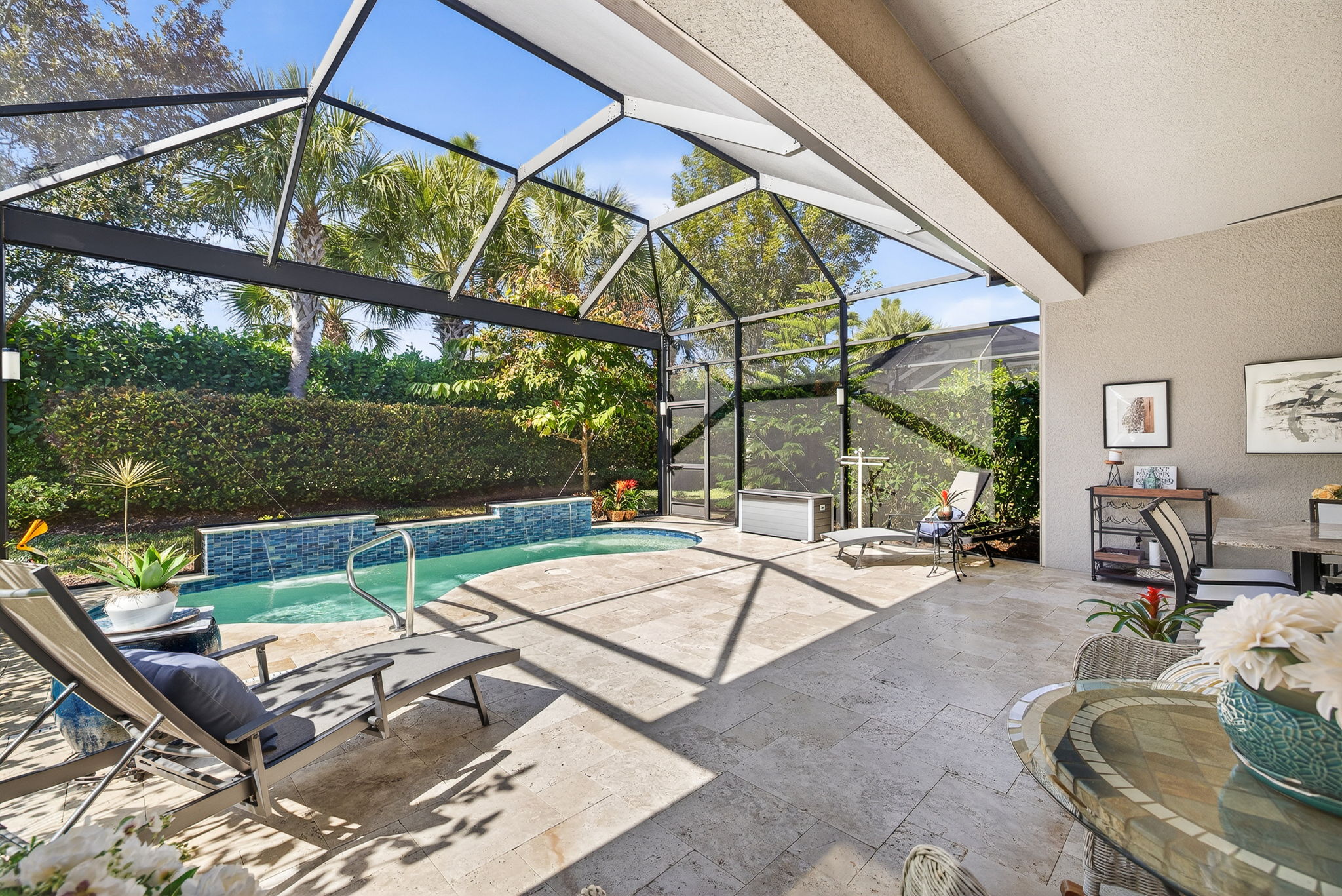 View from kitchen corner of home...imagine the memories you will make here! Added bonus is 'no see-um' screening!