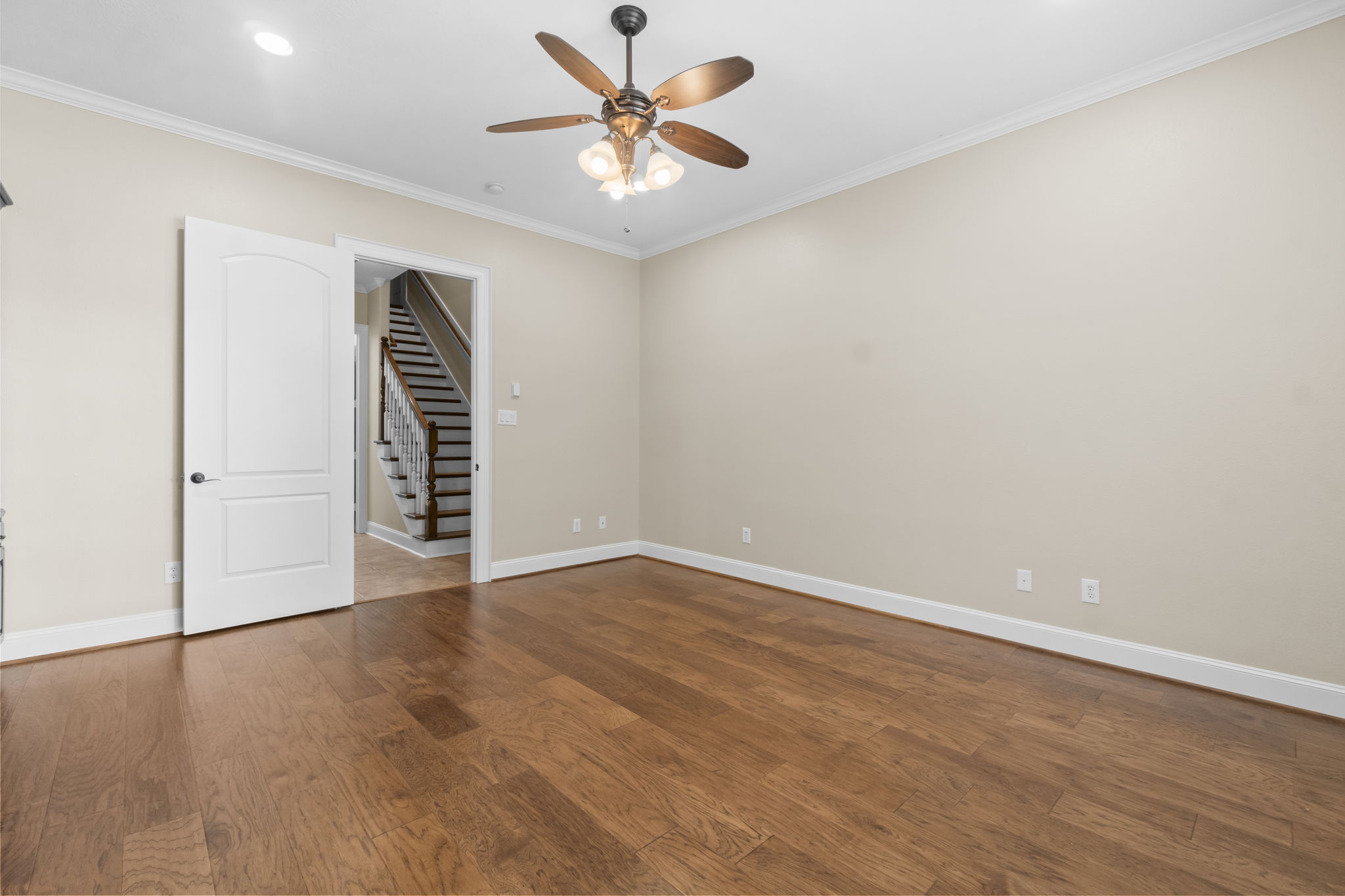 Another view to the door across the second primary downstairs