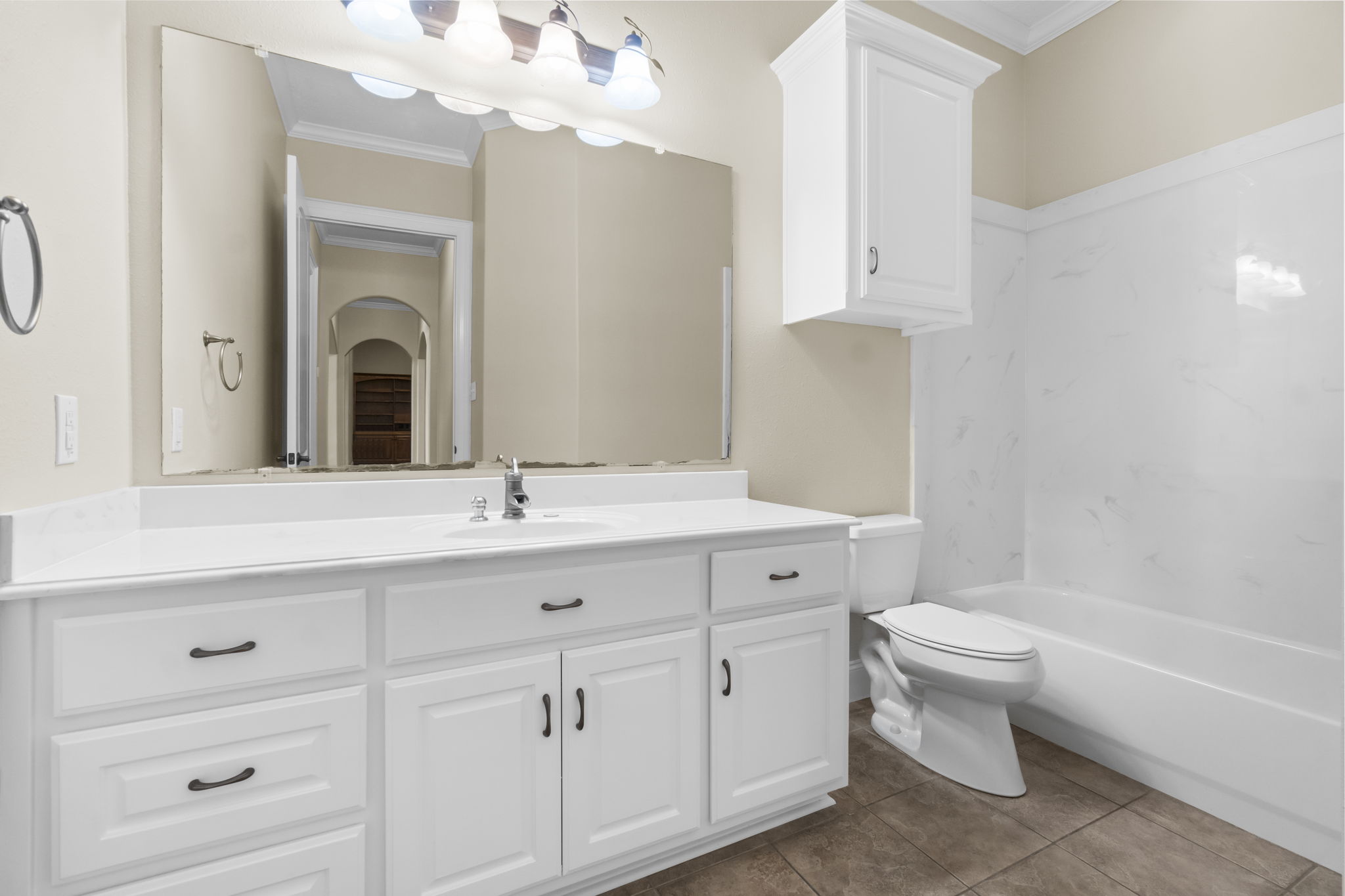 New vanity and fresh paint guest bath