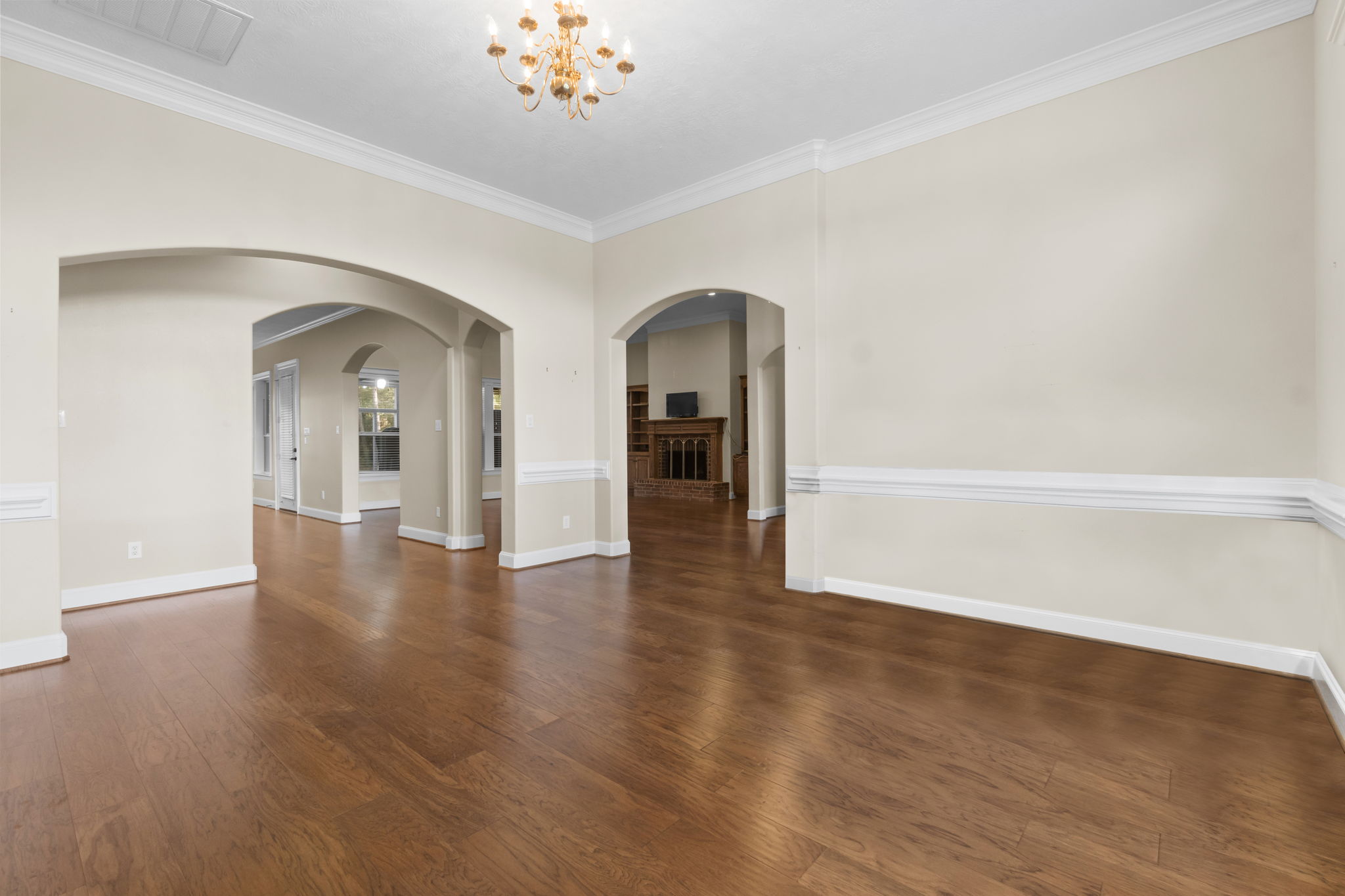 View into kitchen and living room