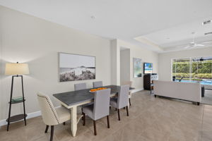 The position of the dining area allows everyone to feel included at gatherings!