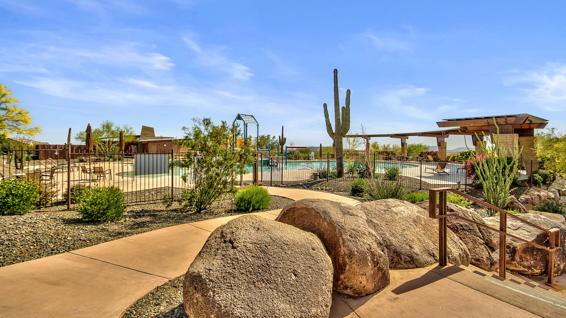 Community Amenities blend seamlessly with surrounding mountains.