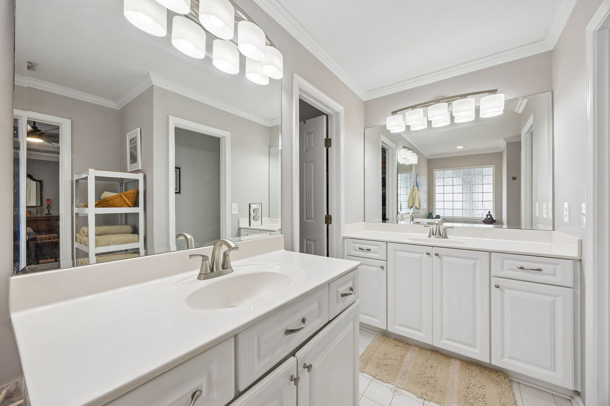 Primary Bathroom with Dual Vanities