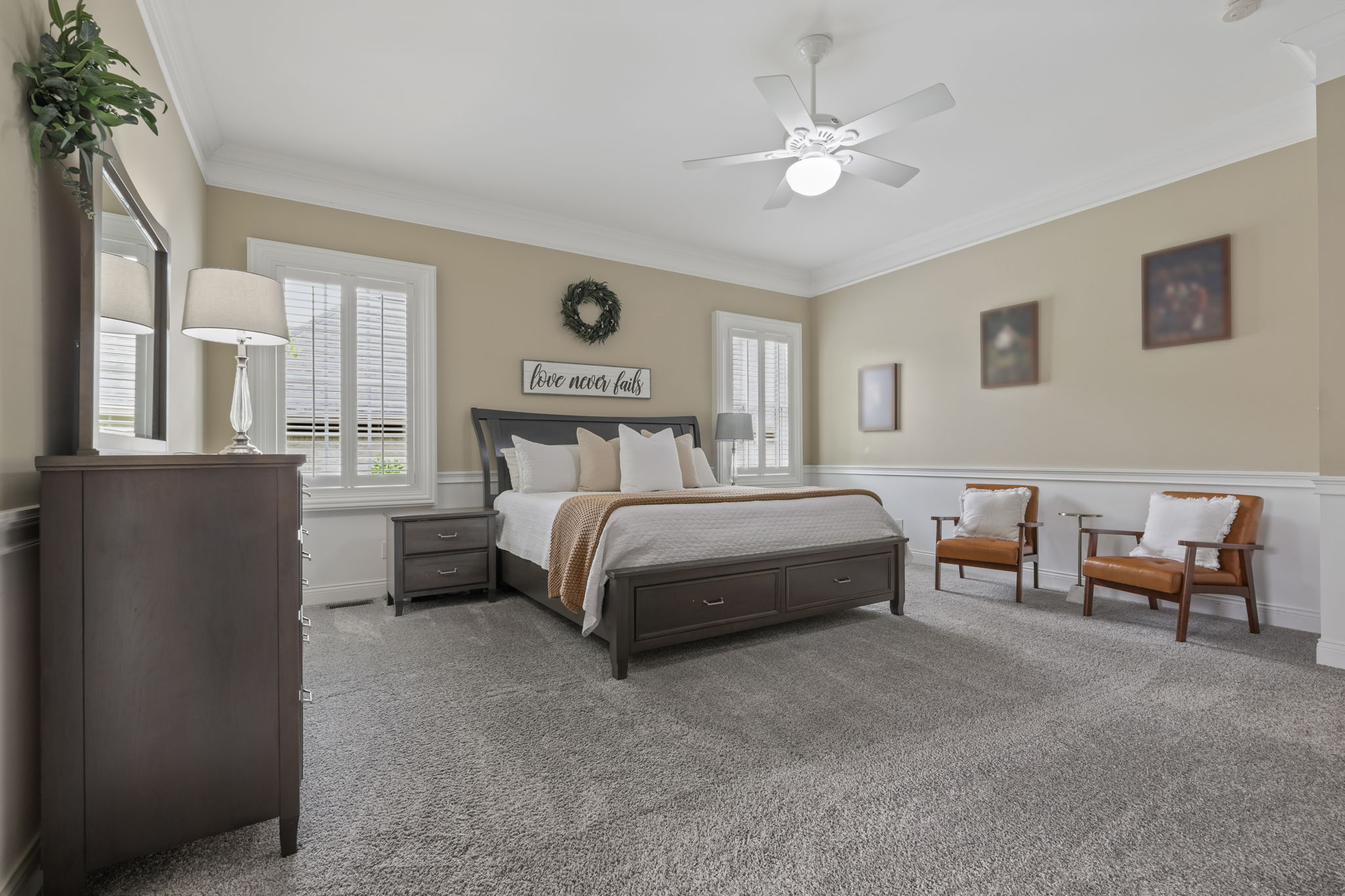 Primary Bedroom w/ Plantation Shutters