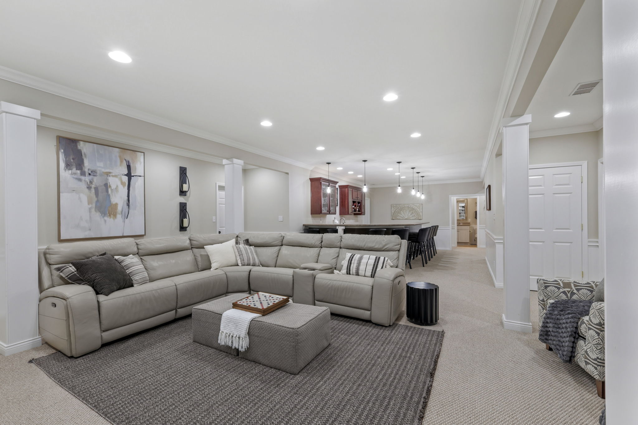 Lower Level Family Room & Kitchen