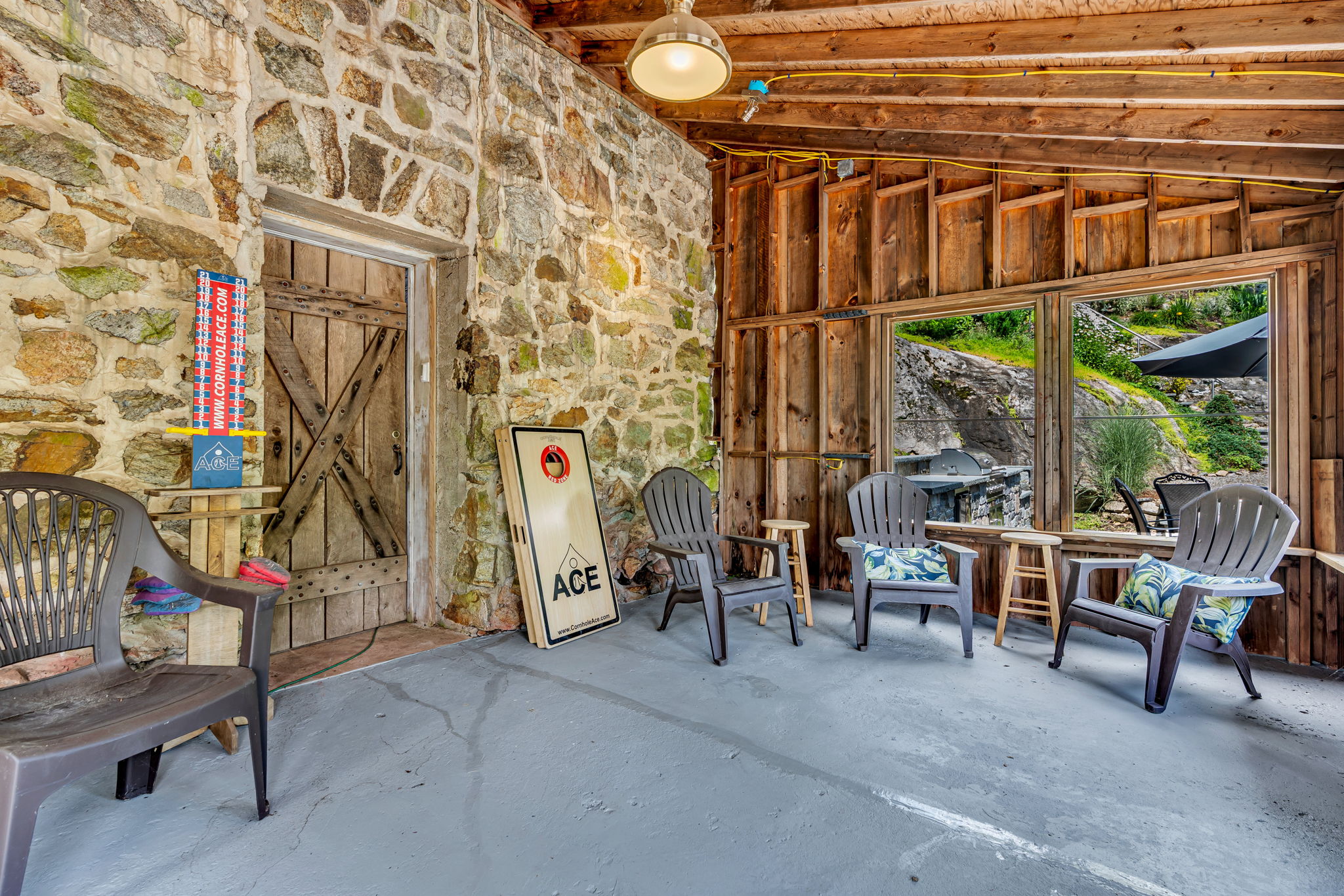 Cabana with view to storage & dressing rm