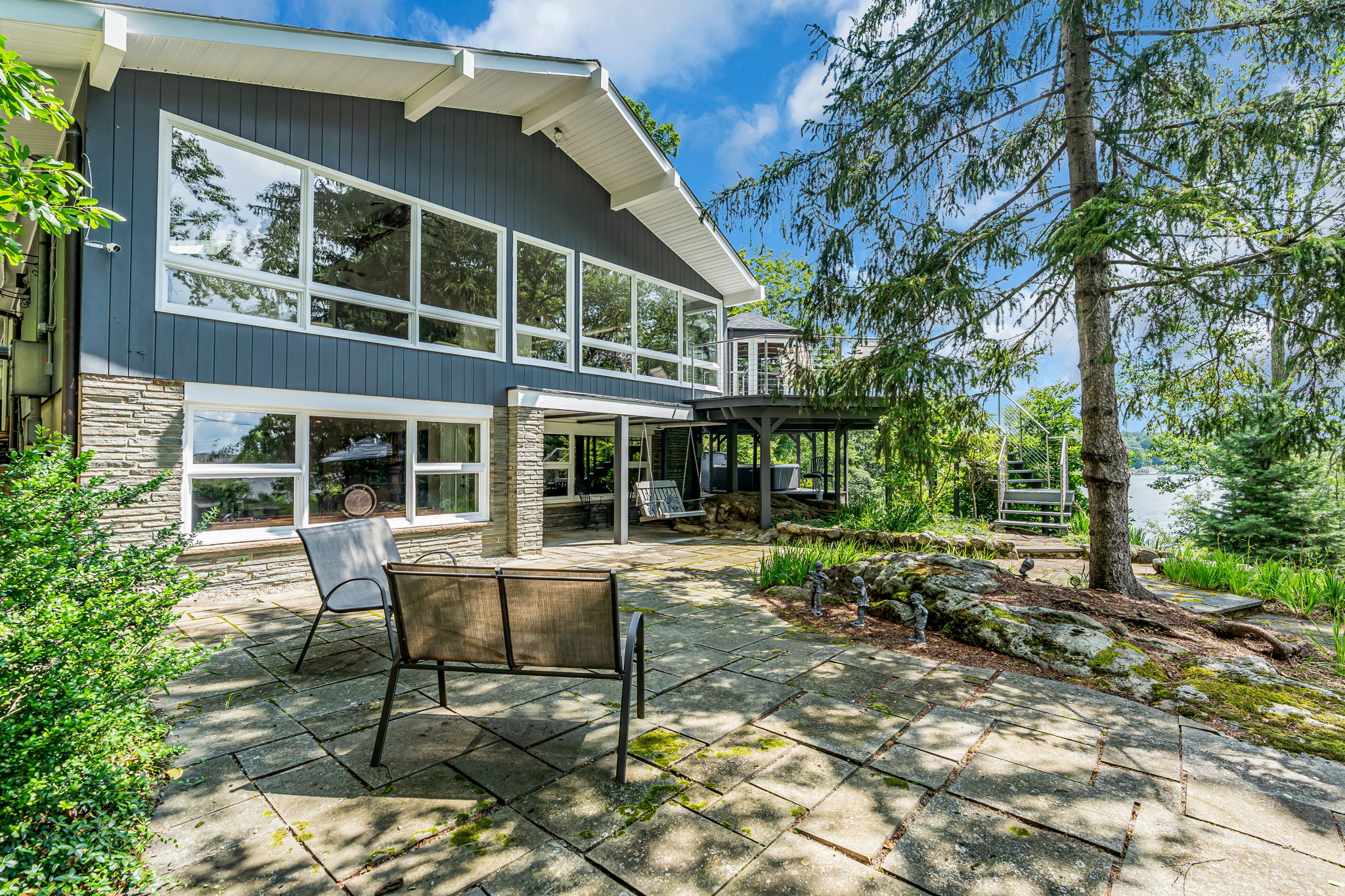 View from patio to deck