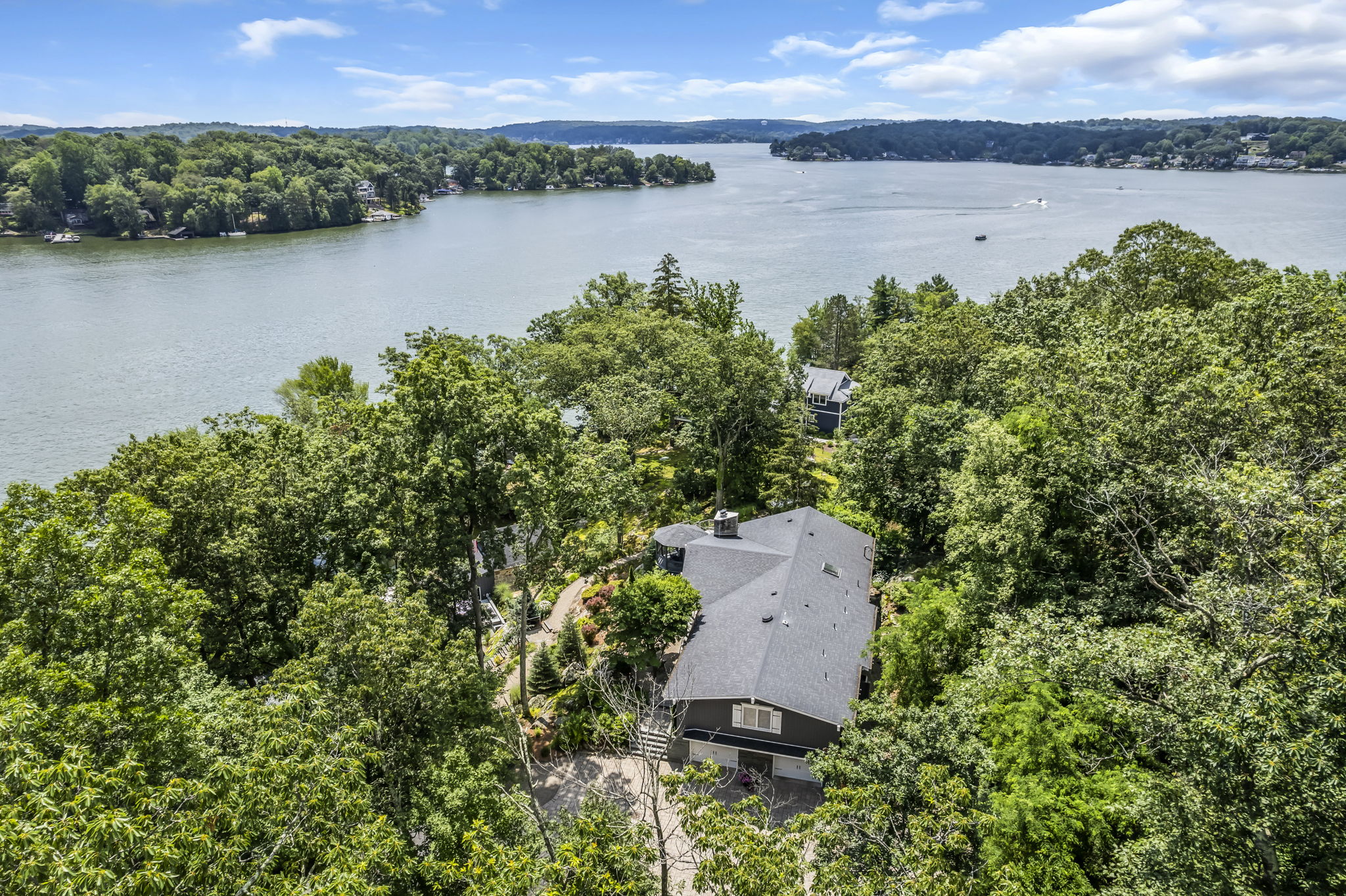 Aerial view over 2.52 private acres