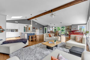Living rm opens to kitchen & dining area