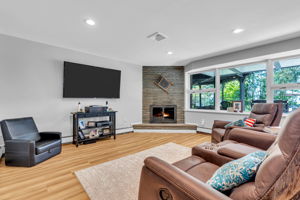Family room with fireplace