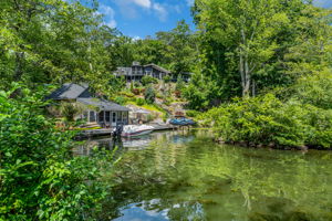 View of cabana, main house and 2nd private island