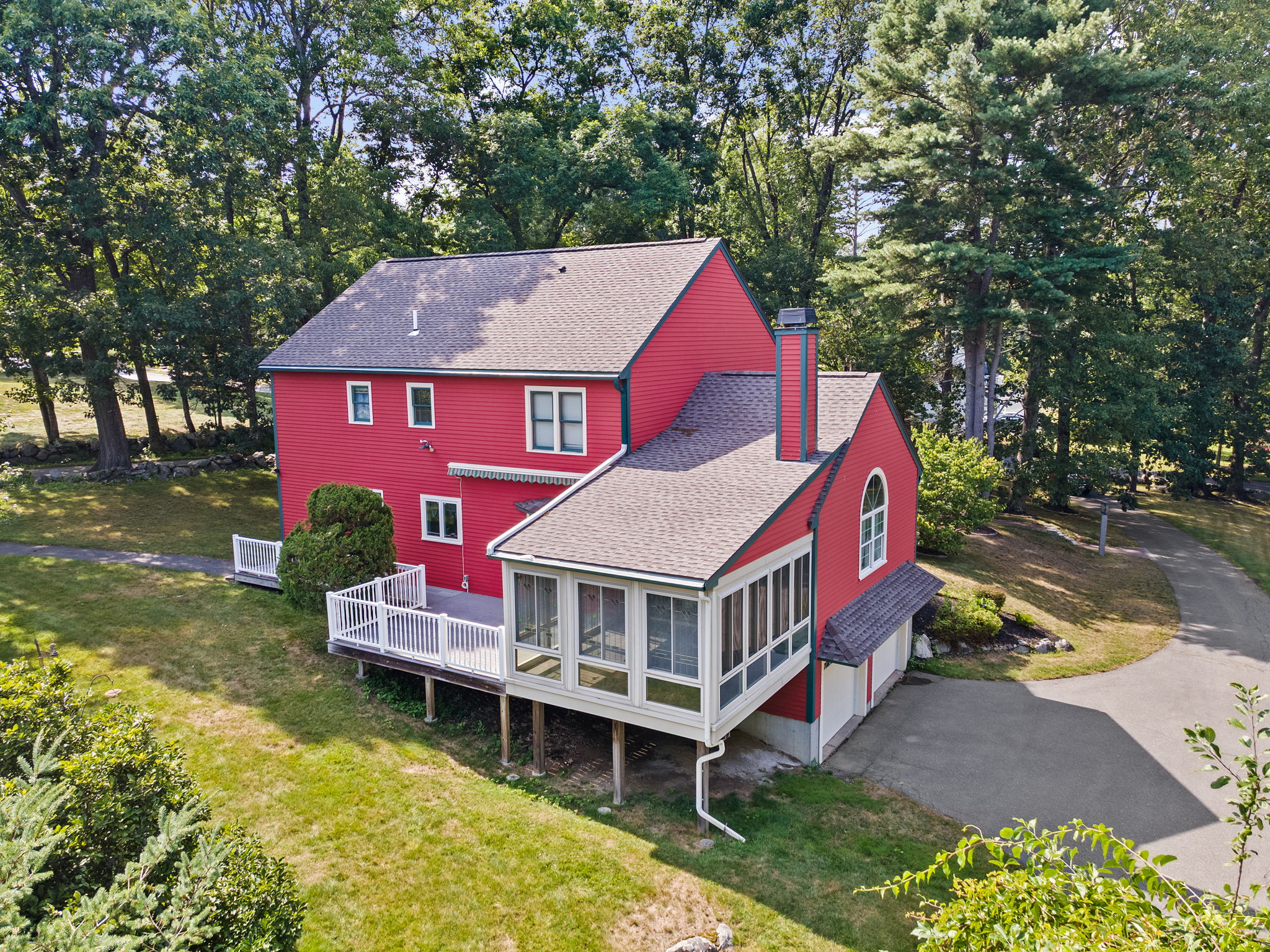 Back Side Exterior w Main Driveway
