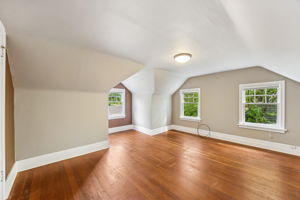 Primary bedroom upstairs has some great old-school architectural flair!