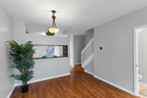 Dining Room with View to Kitchen and Staircase