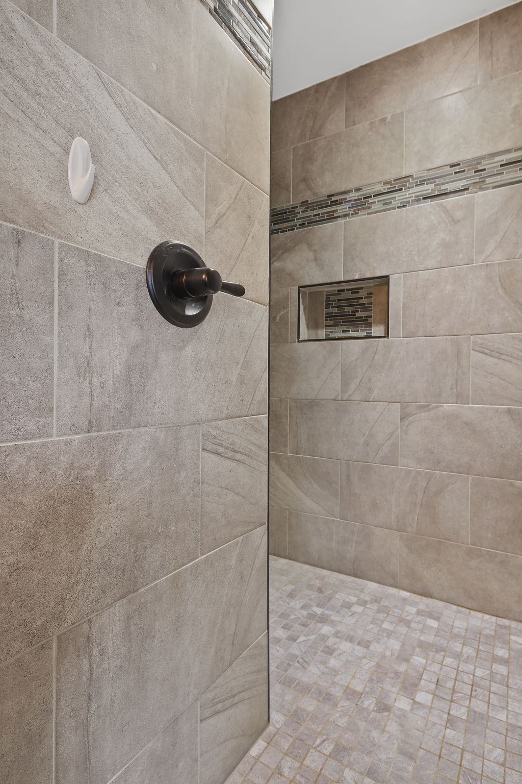 Walk-in tile shower in master bath