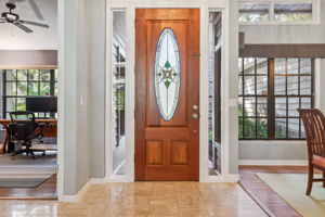 10' Solid wood entry door with beautiful stained glass