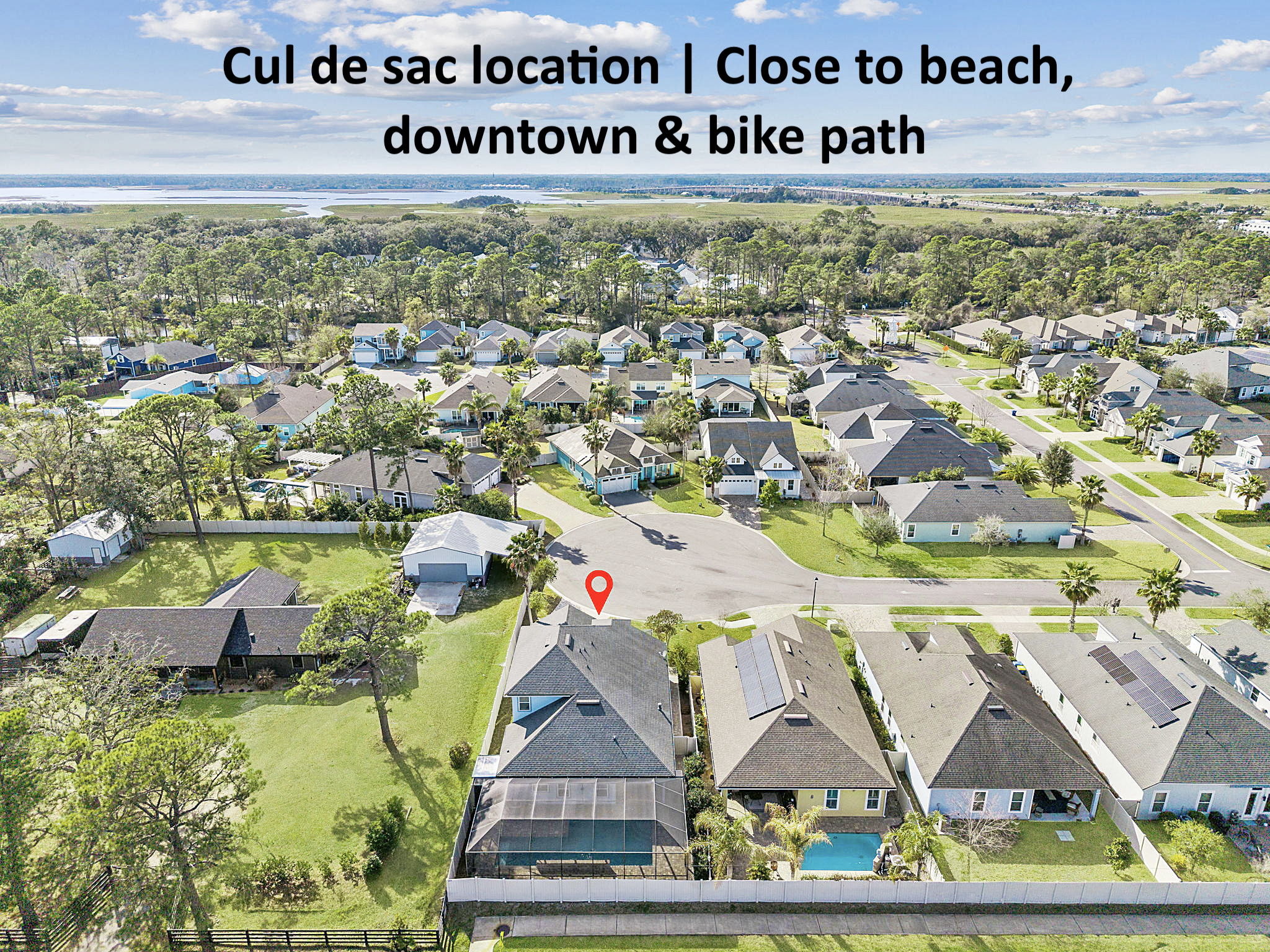 ... plus an unbeatable location at the end of a peaceful cul-de-sac yet close to beaches, dining and bike paths