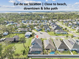 ... plus an unbeatable location at the end of a peaceful cul-de-sac yet close to beaches, dining and bike paths
