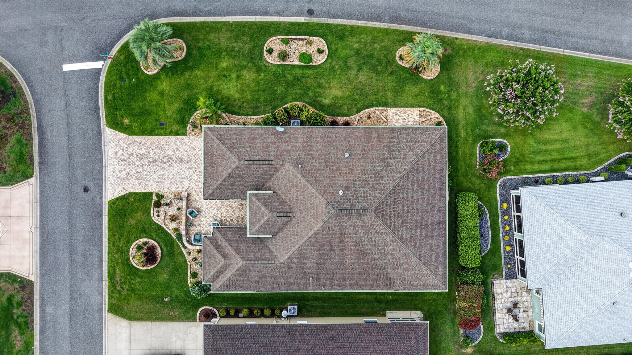 Aerial with LARGE Corner Lot
