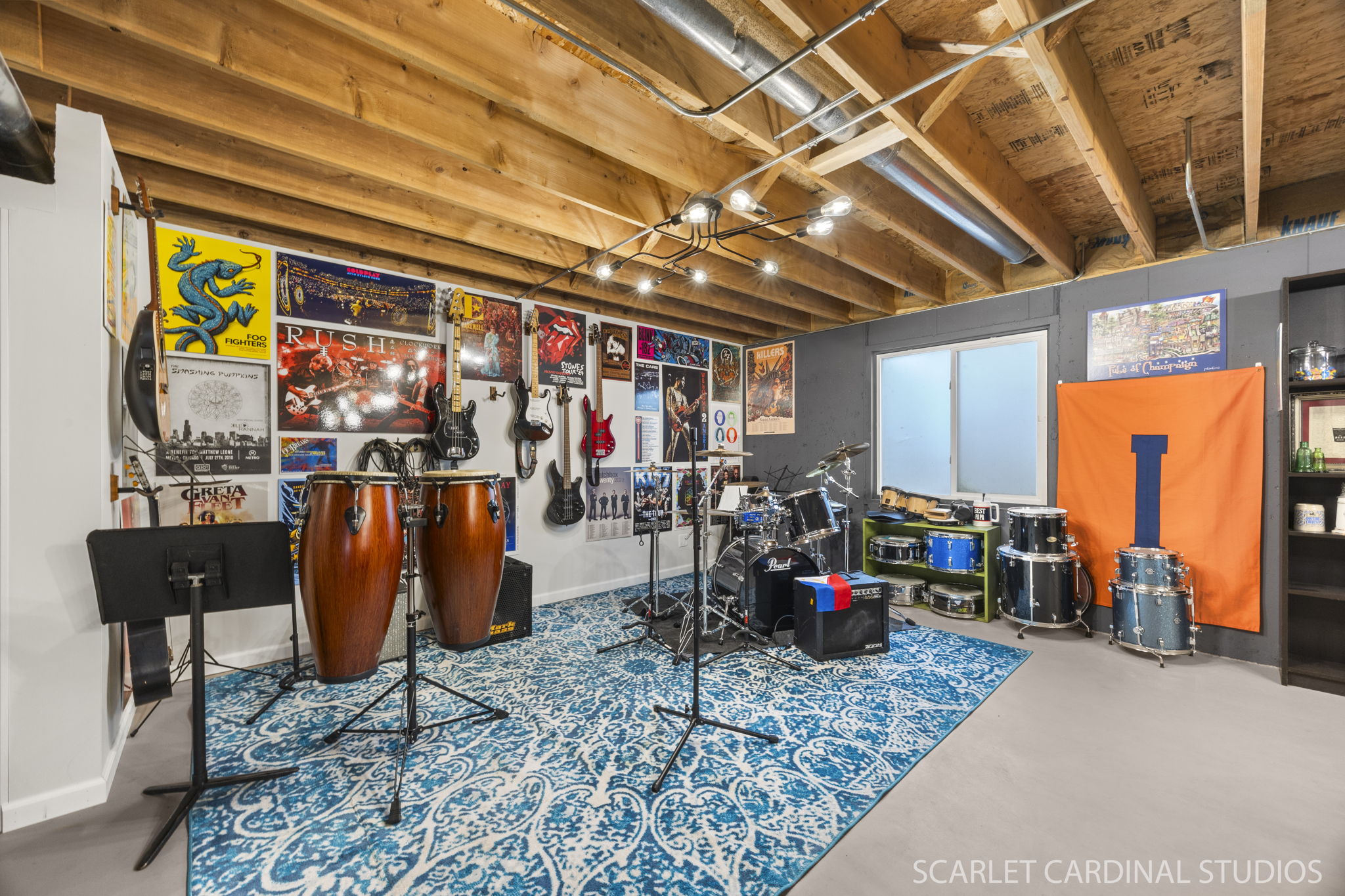 Full, partially finished basement with exceptional layout