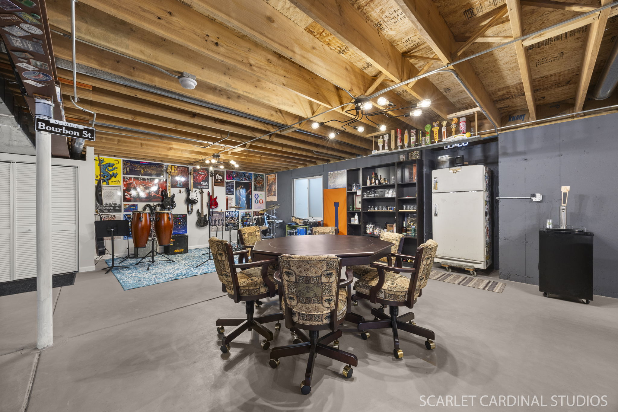 Full, partially finished basement with exceptional layout