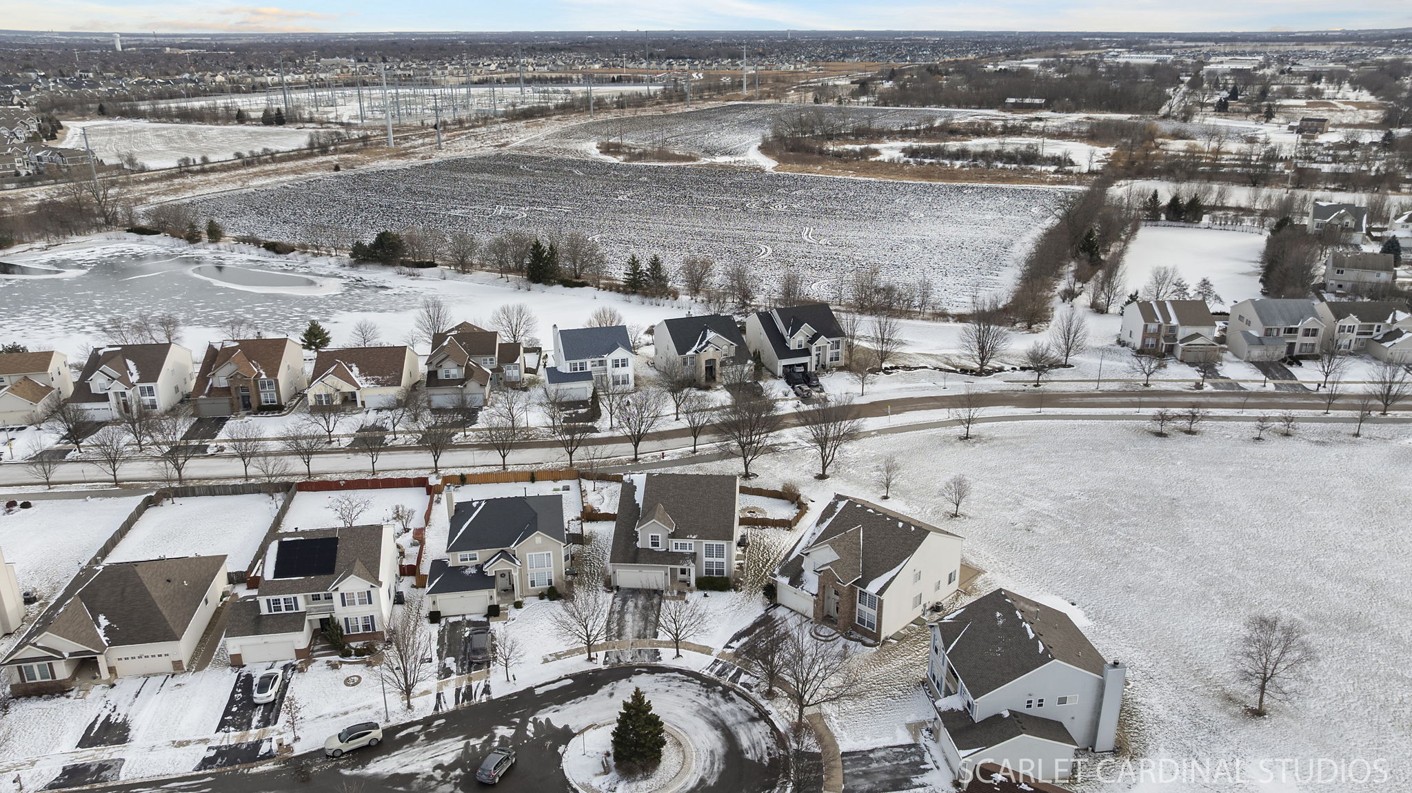 Enjoy pond across the way while sipping coffee on back patio...
