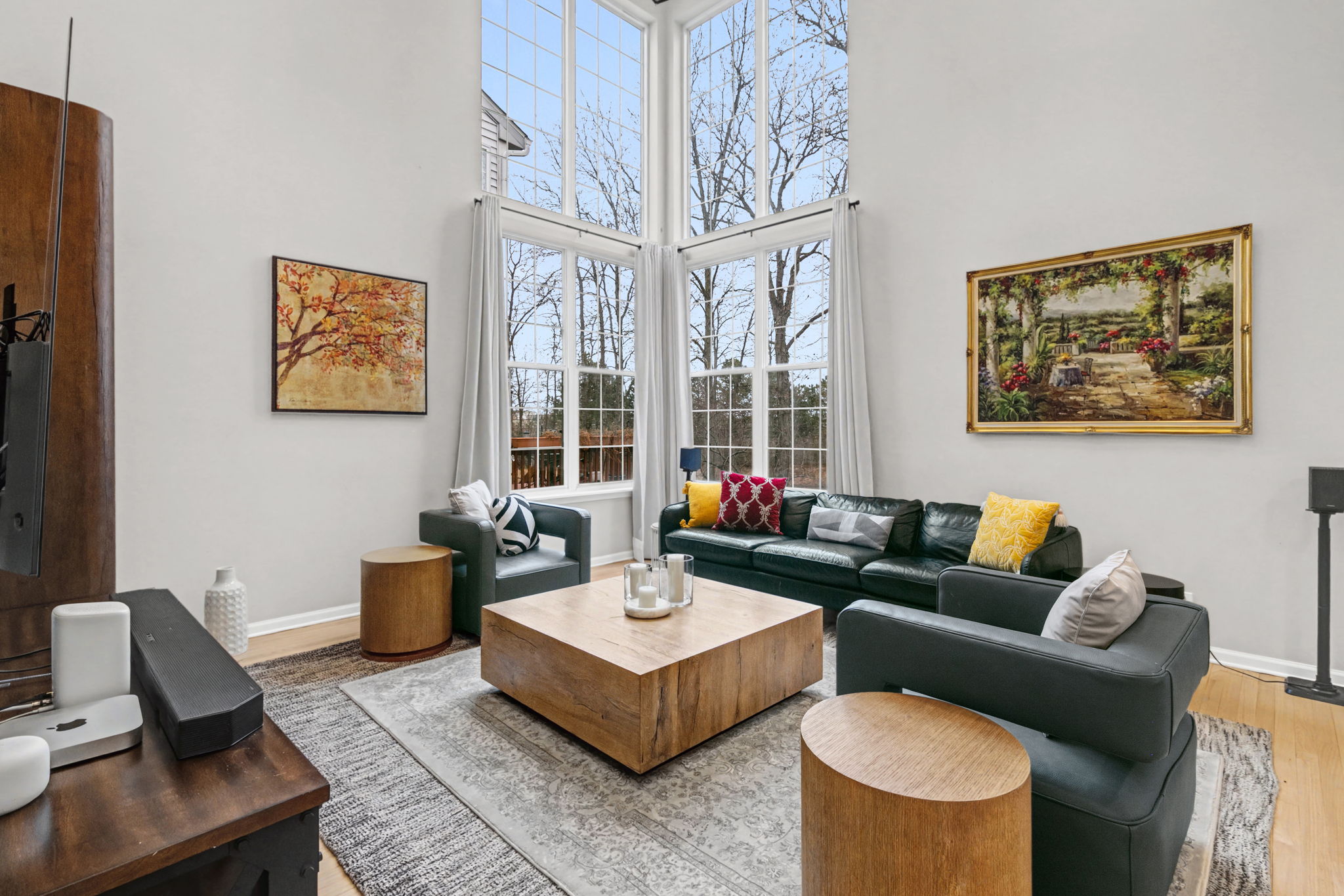 Family Room with expansive Southern windows