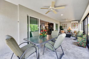 308sf Climate-Controlled, Glass-Enclosed Lanai with Privacy Landscaping