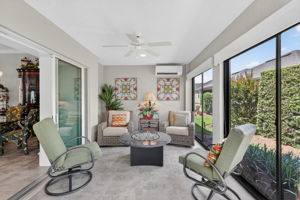 308sf Climate-Controlled, Glass-Enclosed Lanai with Privacy Landscaping