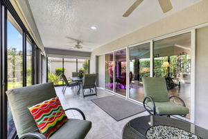308sf Climate-Controlled, Glass-Enclosed Lanai with Privacy Landscaping
