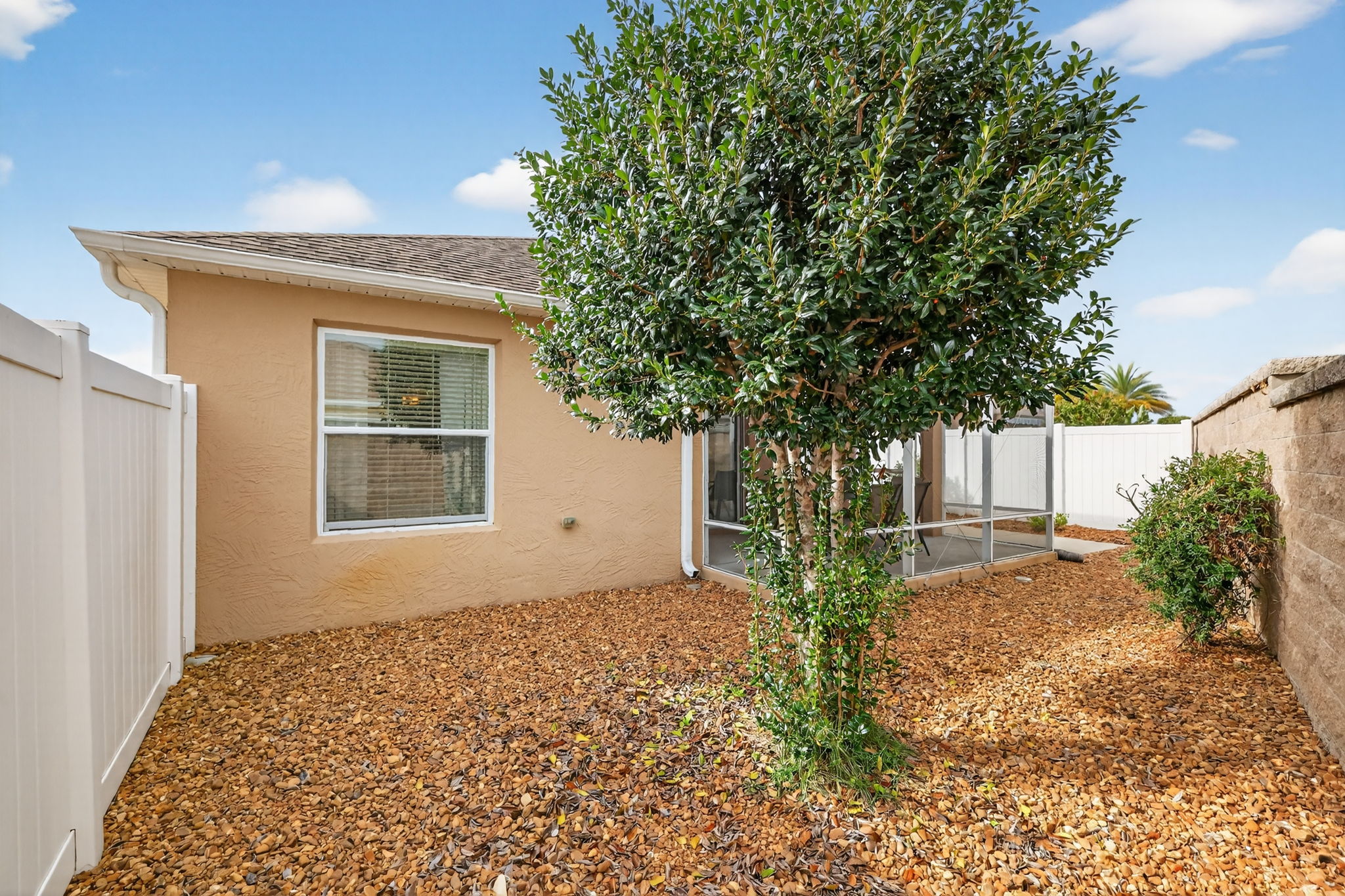 Rear Elevation with Low Maintenance Stoned Landscaping