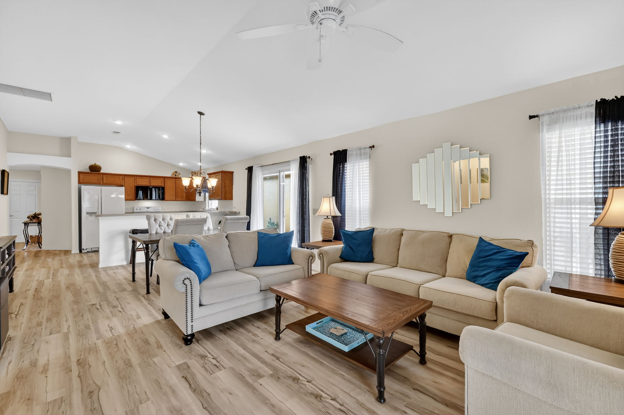 Living, Dining, and Kitchen