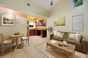 Guest House Living area and kitchen