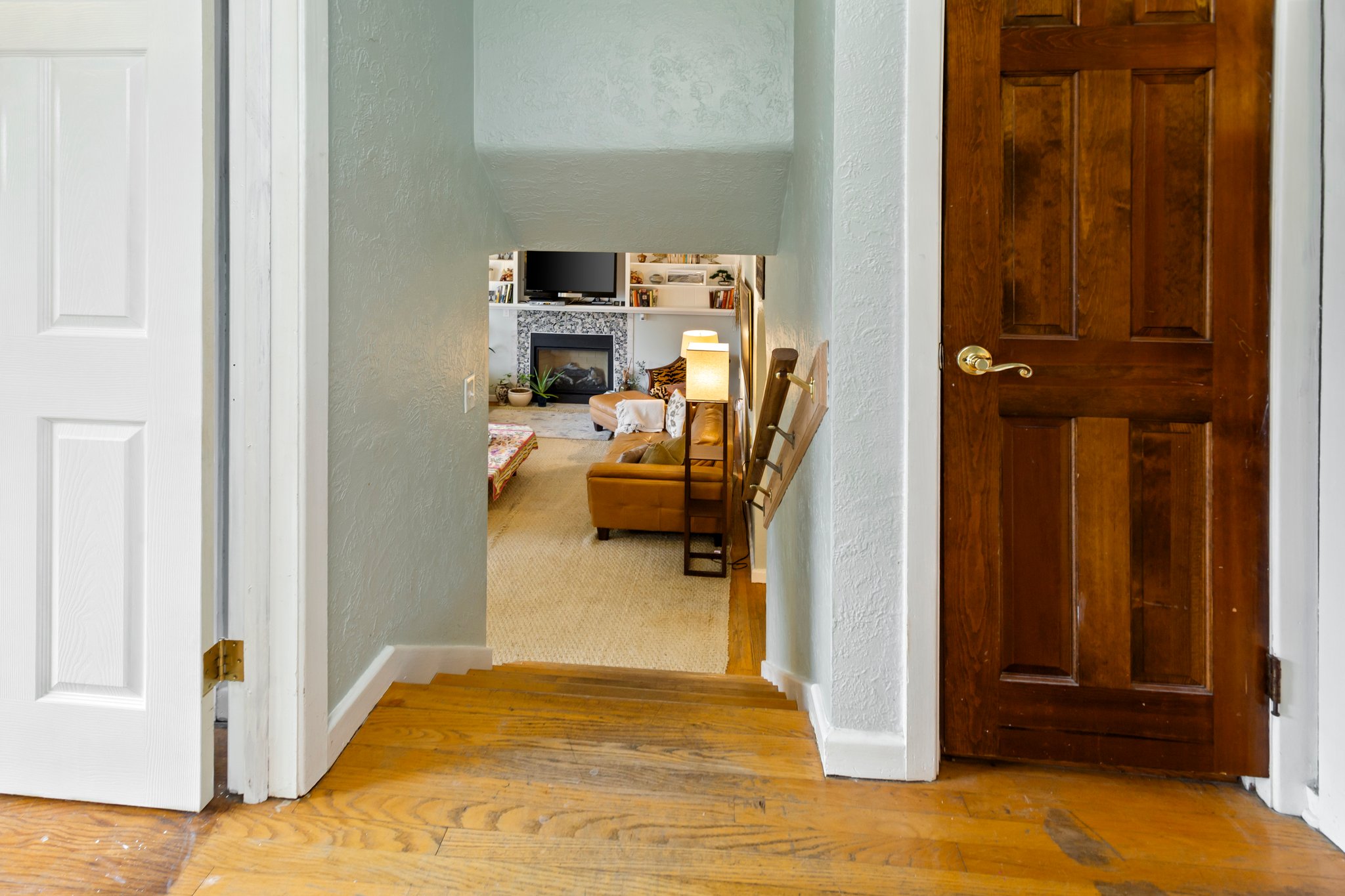 Second-floor view overlooking the main level