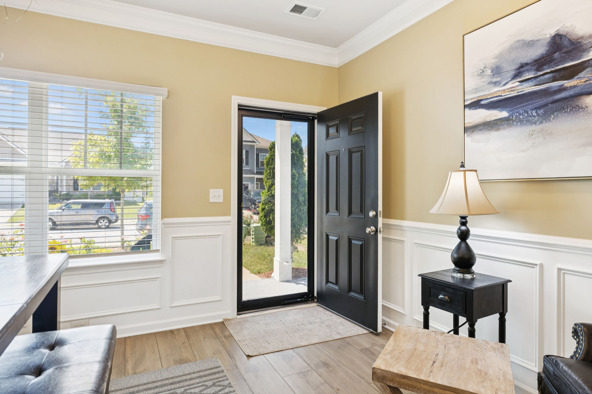 The front door has a private tint.