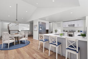 Virtually staged Kitchen & Dining Area