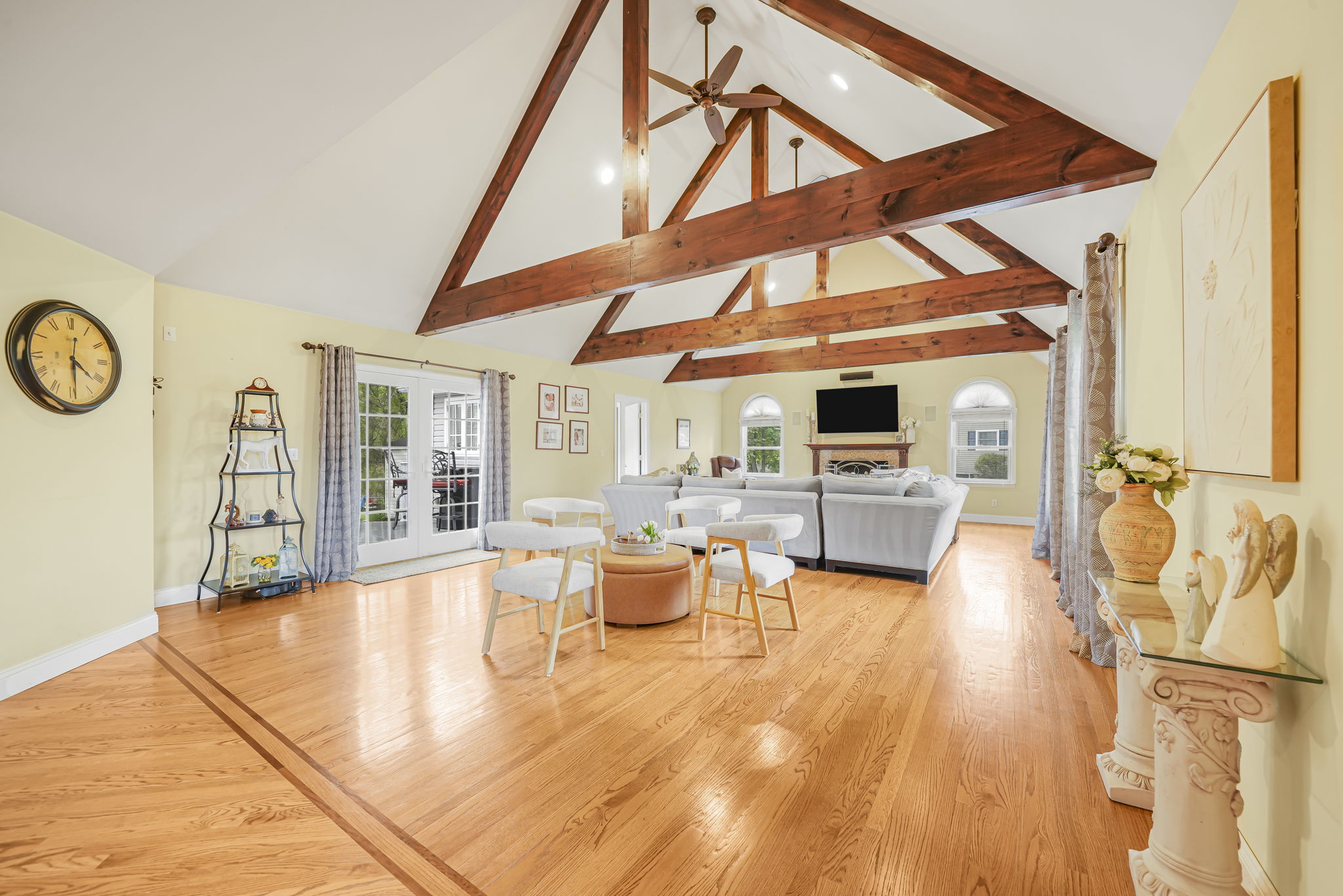 Great Room with Wet Bar and Fireplace, with nearby pass through bar too!