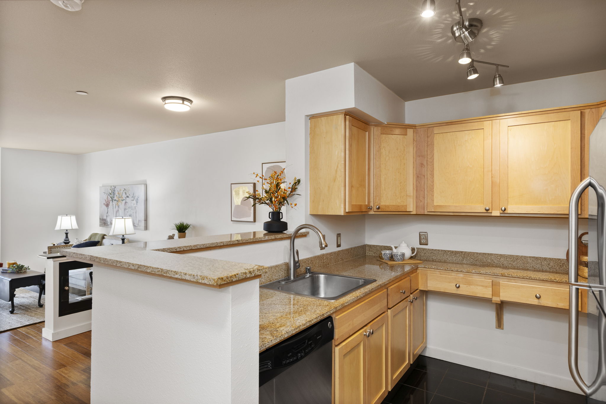 Seamless flow from kitchen to living area