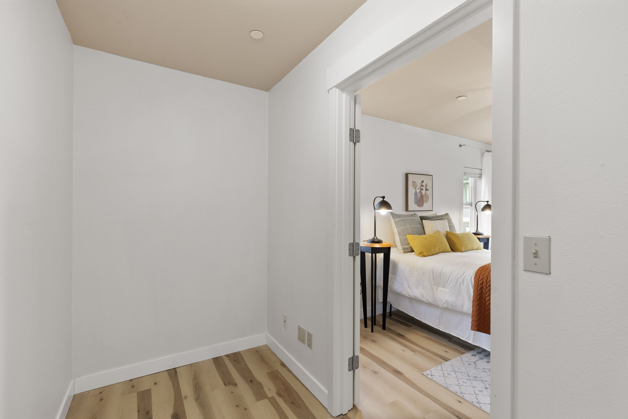 Inviting french door entry to the primary bedroom