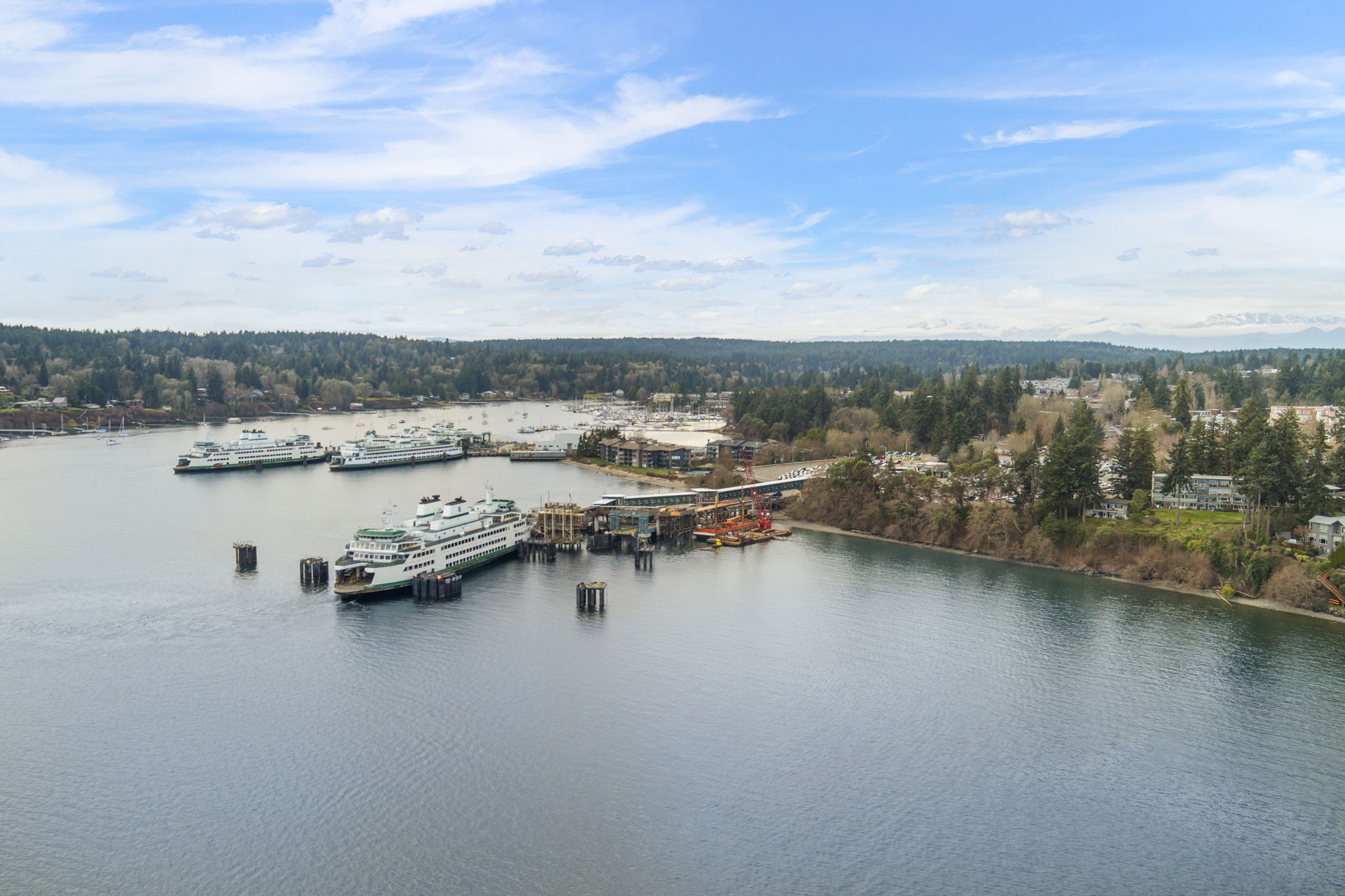 Aerial view of the Seattle ferry