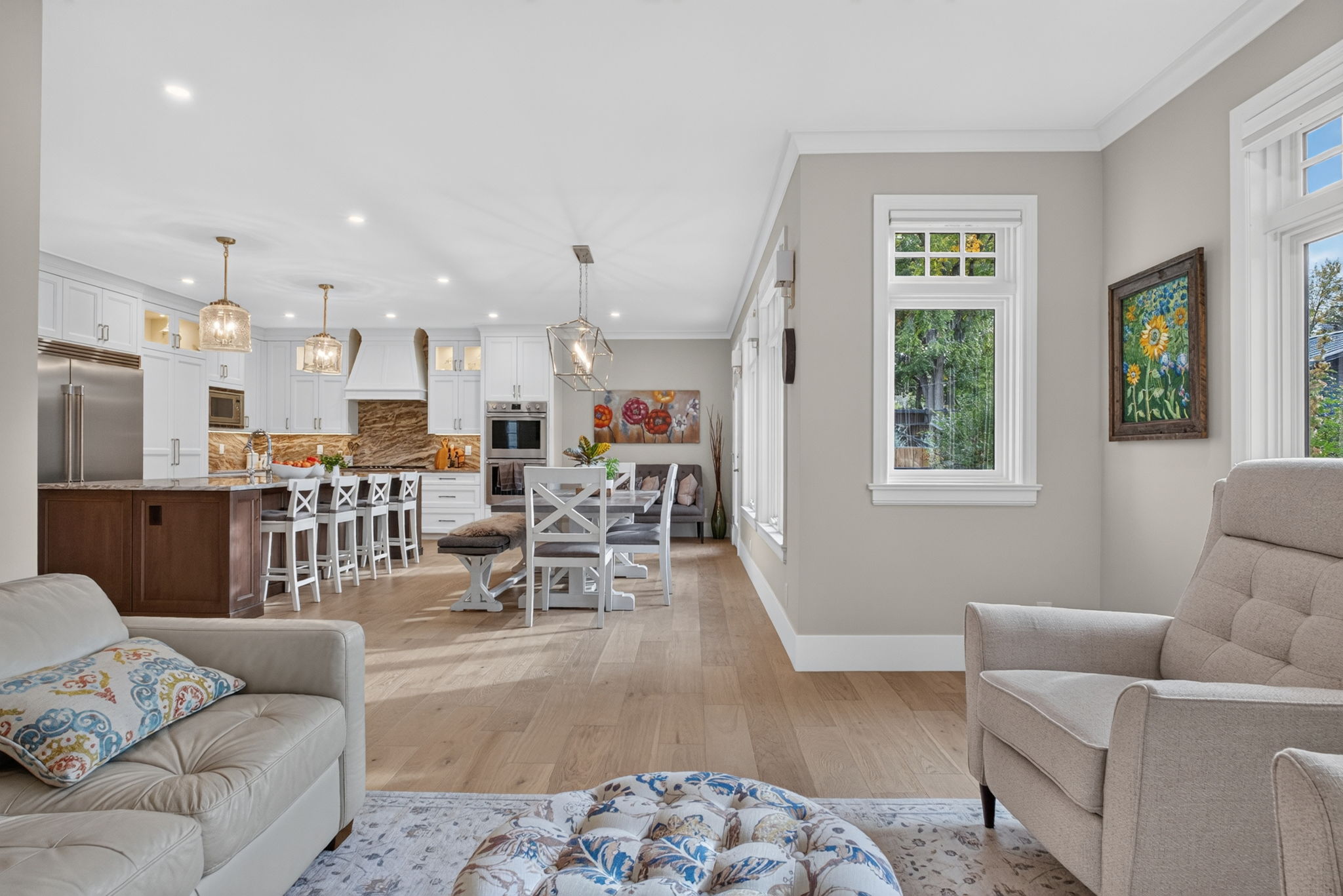 3017 3 Street SW — open main floor from the family room to the kitchen